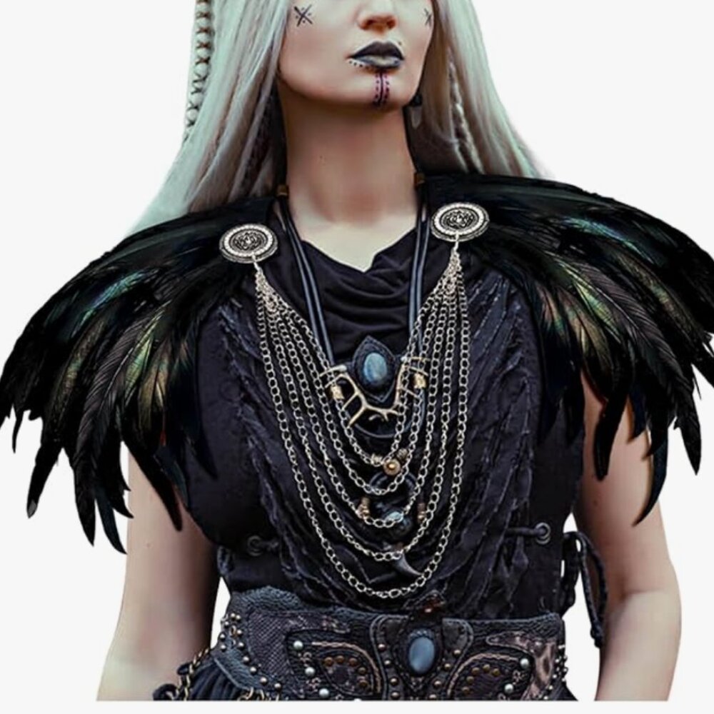 Nature Feather Shrug Cape Lace Shawl